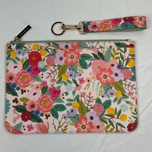 Rifle Paper Co. Zipper Clutch Pouch And Keychain Wristlet Garden Party Floral